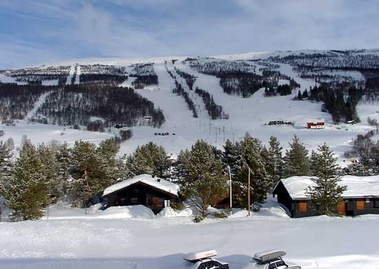 Skiområdet set fra hotellet