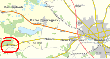 lum ligger blot 10 km fra motorvej og Randers